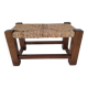 Marche pied / Tabouret en bois et paille