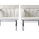 Pair of De Sede Armchairs in White Leather and Steel, Switzerland 1970's