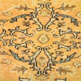 5x9 Vintage Yellow & Green Oriental Turkish Rug, 157x273Cm