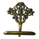 Decorative coat hook with cherubs/putti in aged brass.