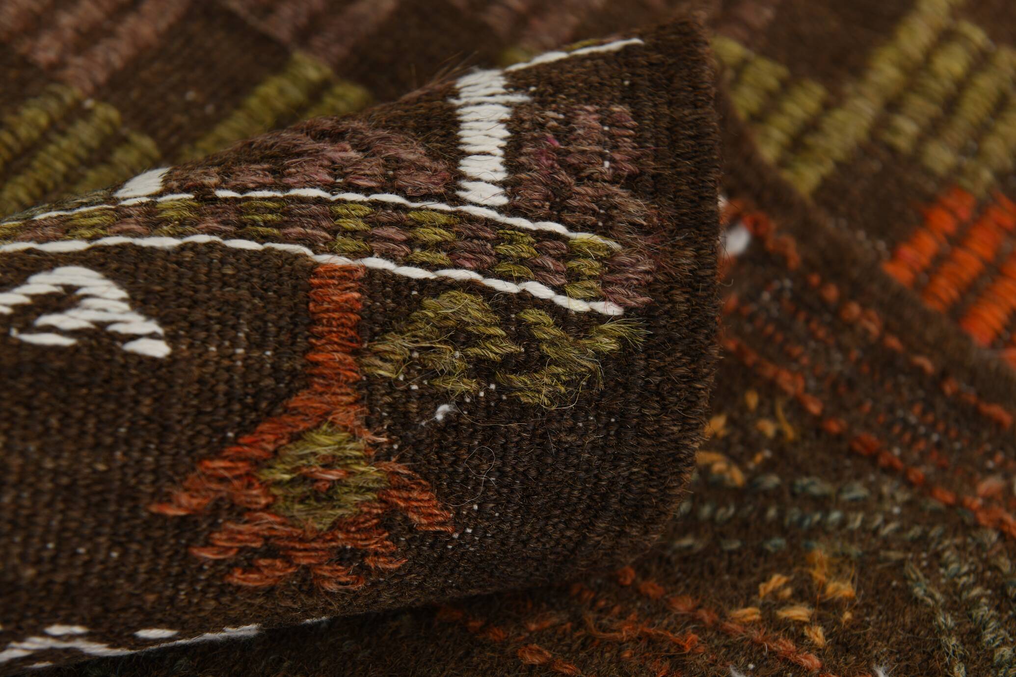 Geometric Pattern Vintage Kilim Rug, 207x301Cm