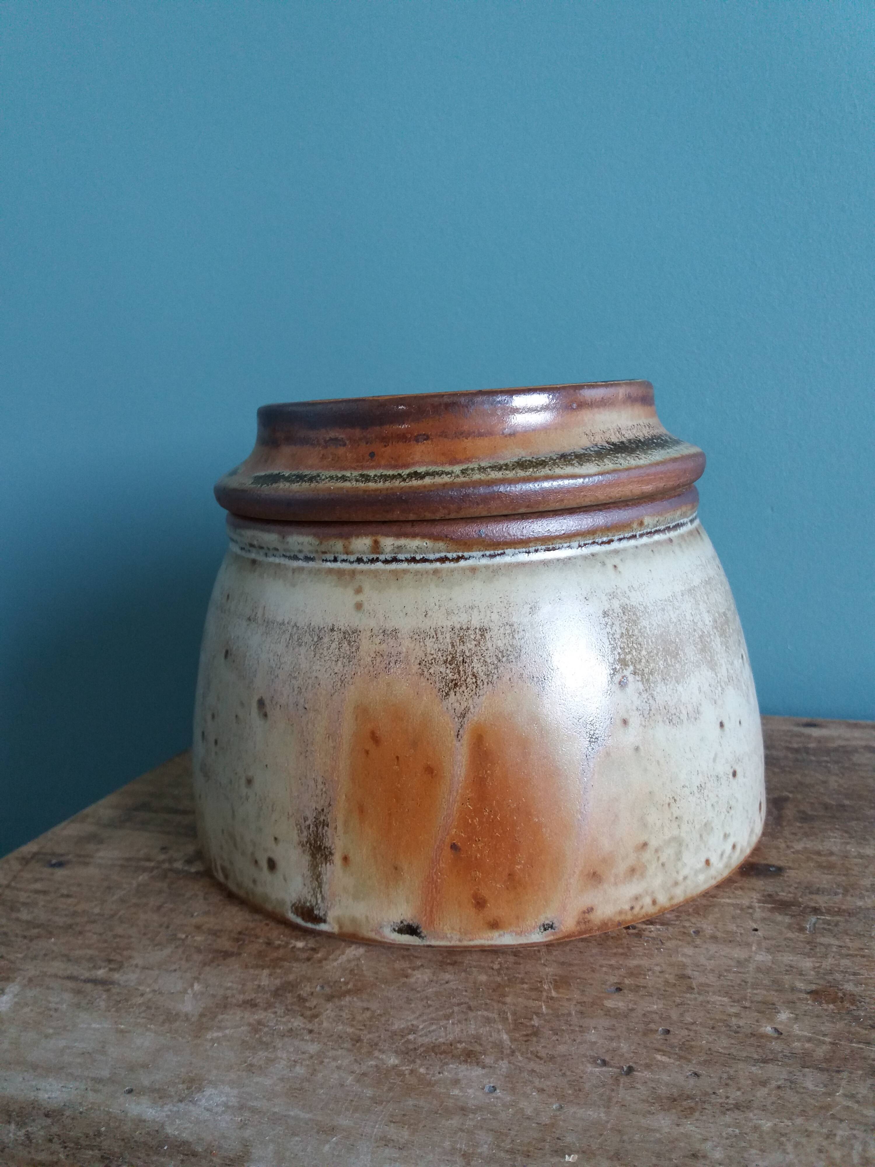 Water butter dish in Puisaye stoneware, Jean-Pierre Prud'homme