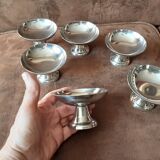 Set of 6 metal footed bowls