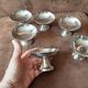 Lot de 6 coupes sur pied métal