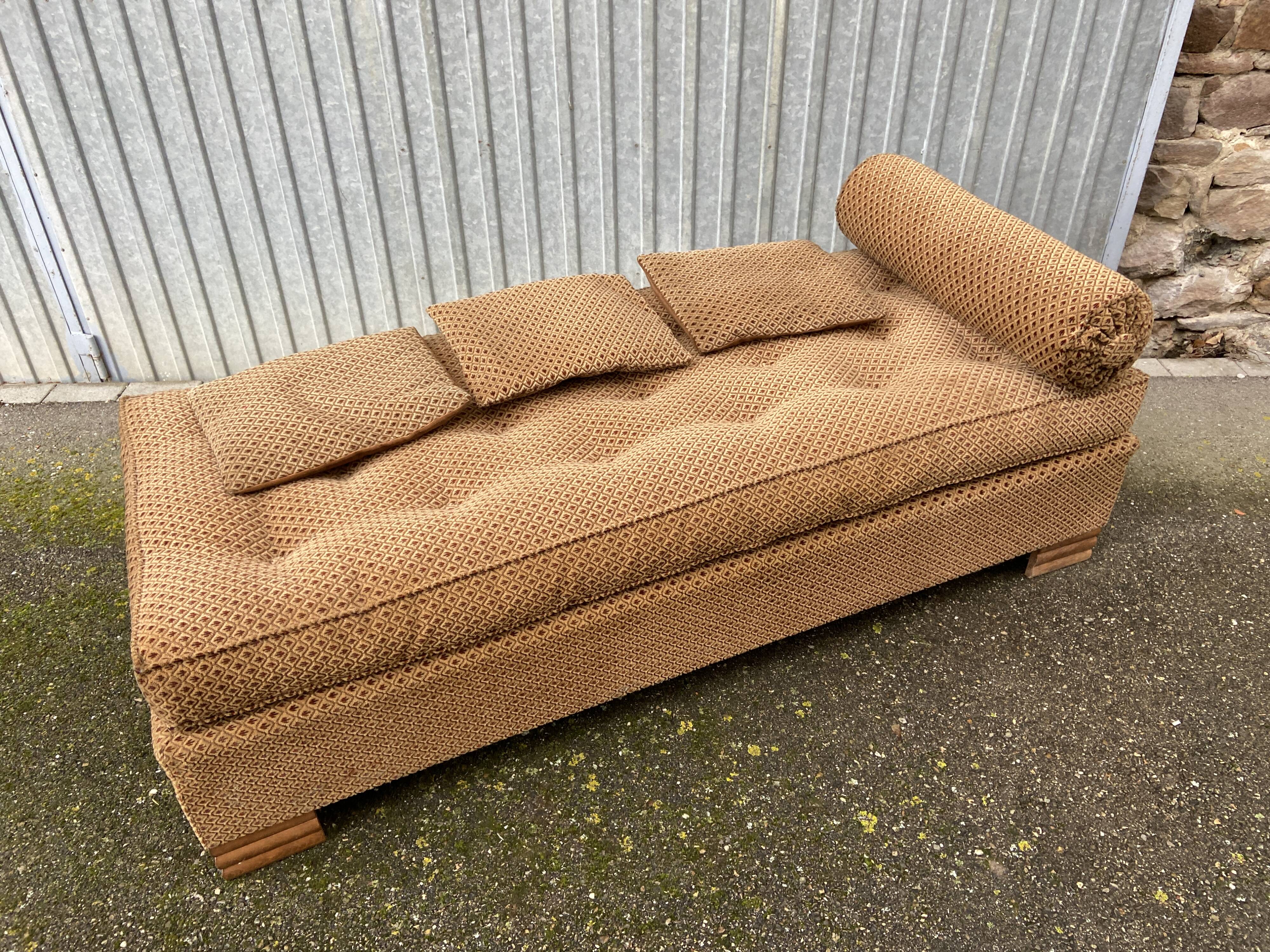 Méridienne banquette lit de repos art déco vintage 1950