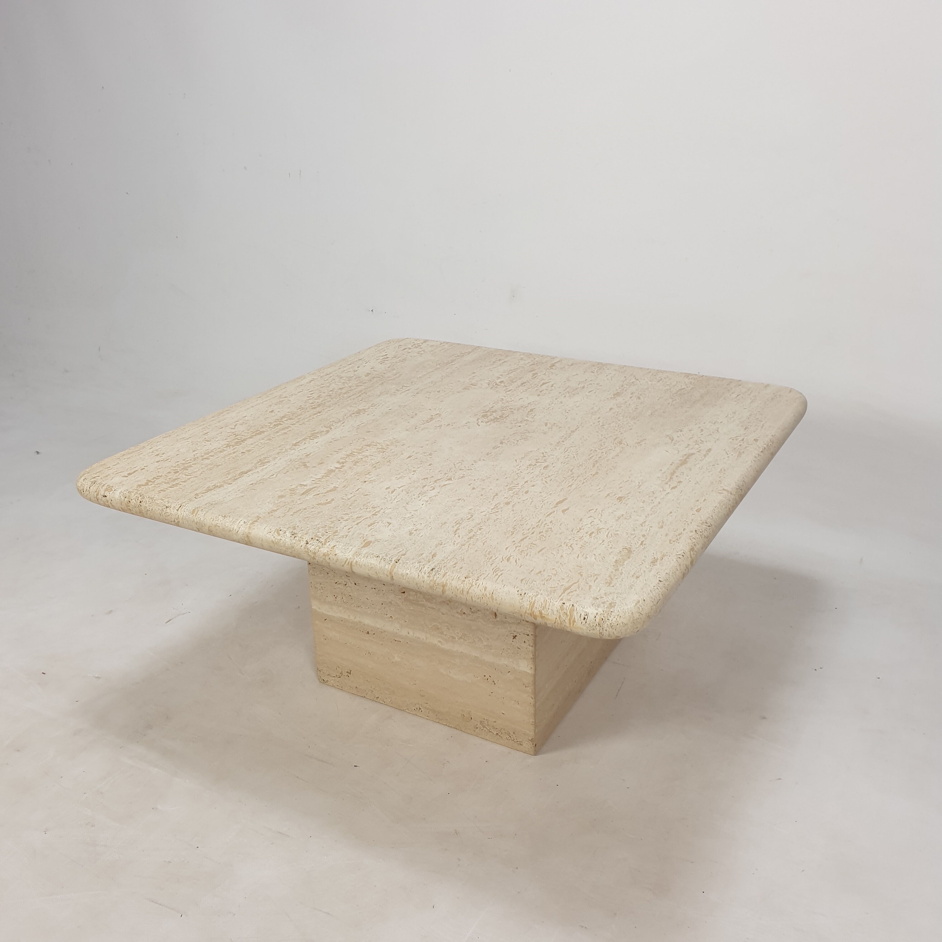 Italian travertine coffee table, 1980
