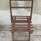 Former chair child folding wood brown painted 60s vintage