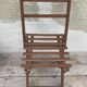 Former chair child folding wood brown painted 60s vintage