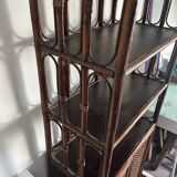 Rattan shelf / bookcase with cabinet