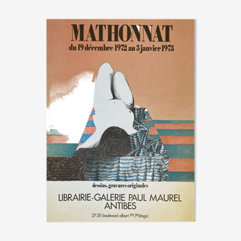 Affiche de Michel Mathonnat pour la galerie Paul Maurel à Antibes 1973