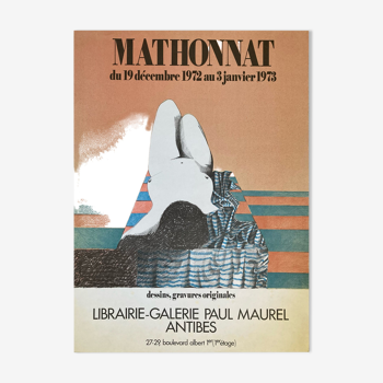 Poster by Michel Mathonnat for the Paul Maurel gallery in Antibes 1973