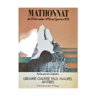 Poster by Michel Mathonnat for the Paul Maurel gallery in Antibes 1973