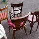 8 chaises de bistrot en bois dépareillées - vintage