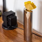 Chrome-plated metal bud vase, 1980s