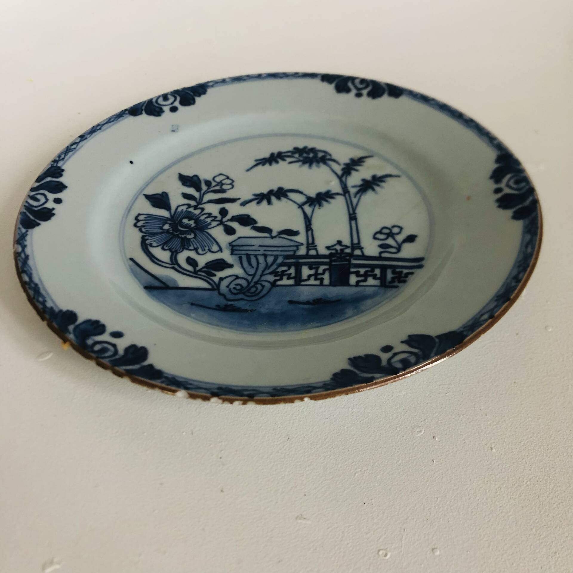 Blue and white porcelain plate from China