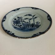 Blue and white porcelain plate from China