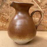 Ancien pichet keraluc grès marron beige made in france vintage