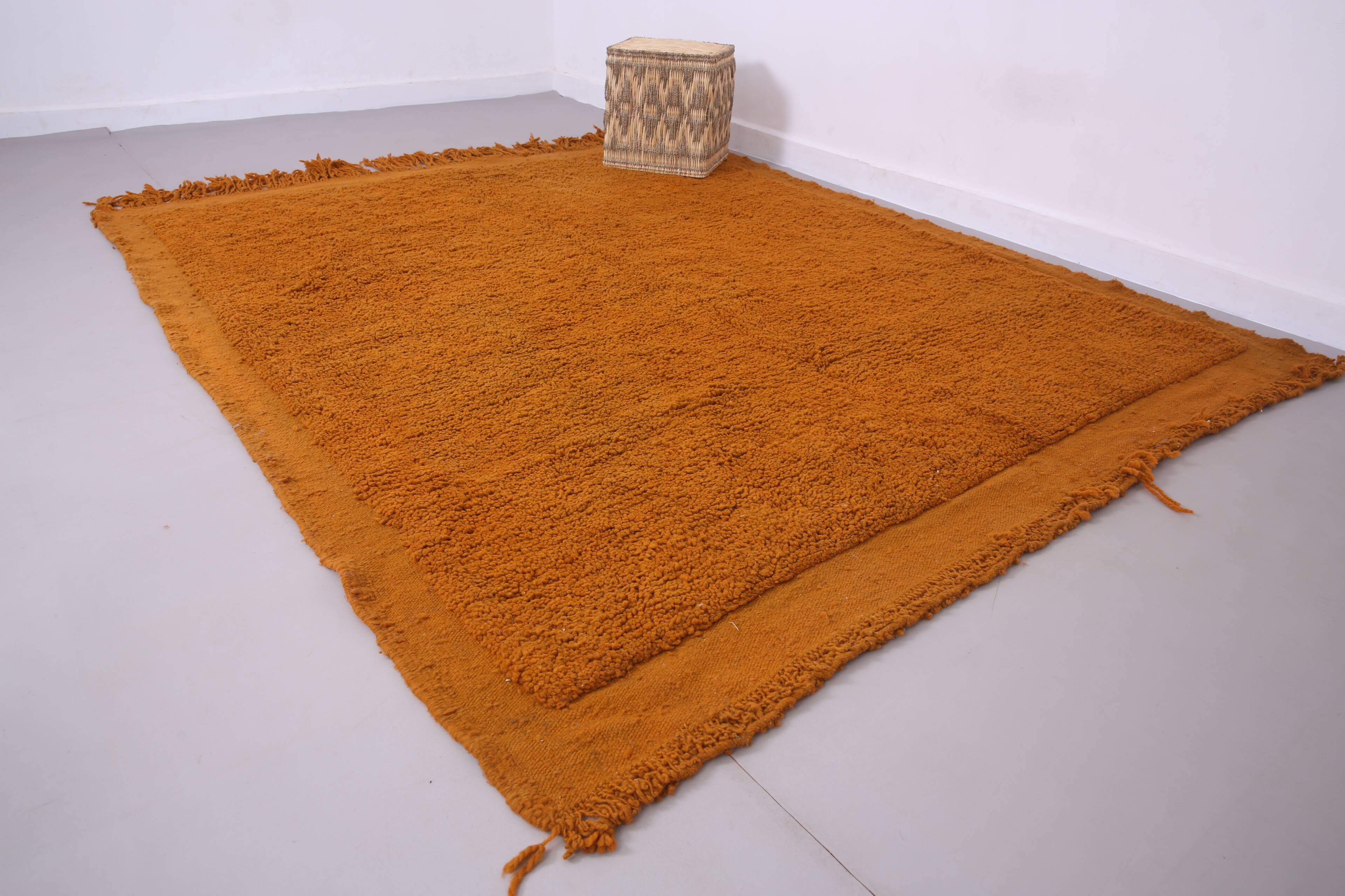 Rust Vintage Handmade Moroccan Rug 214 x 244 cm - Old Berber Rug -