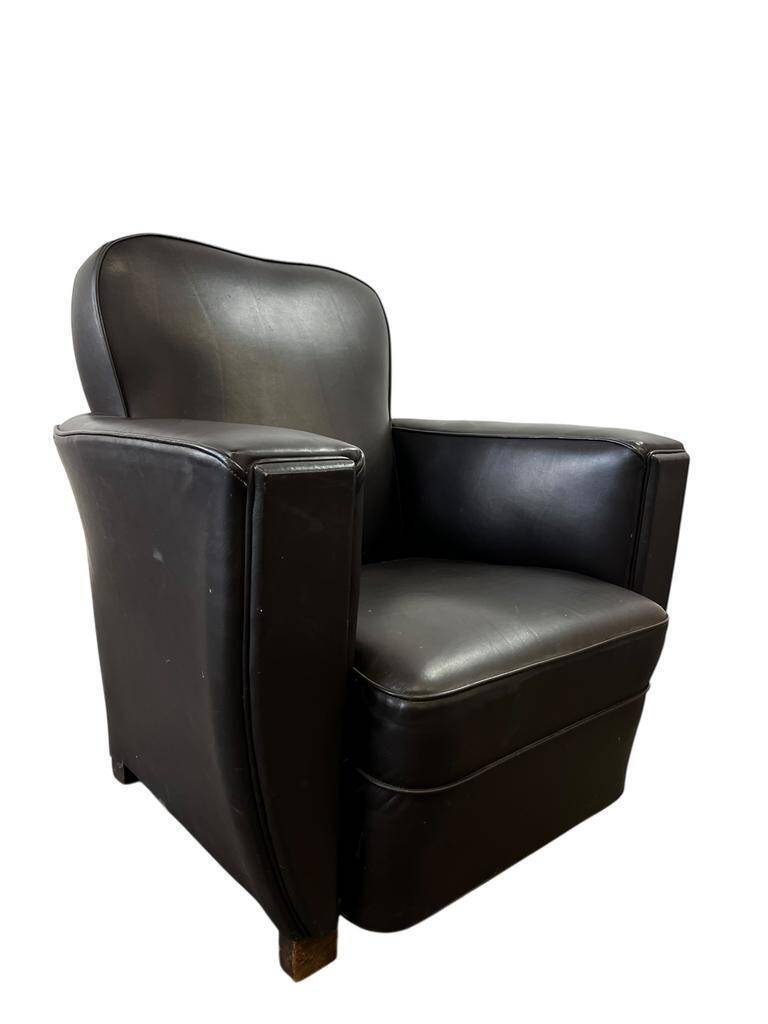 Vintage Art Deco leather armchair / single armchair / chair