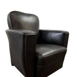 Vintage Art Deco leather armchair / single armchair / chair