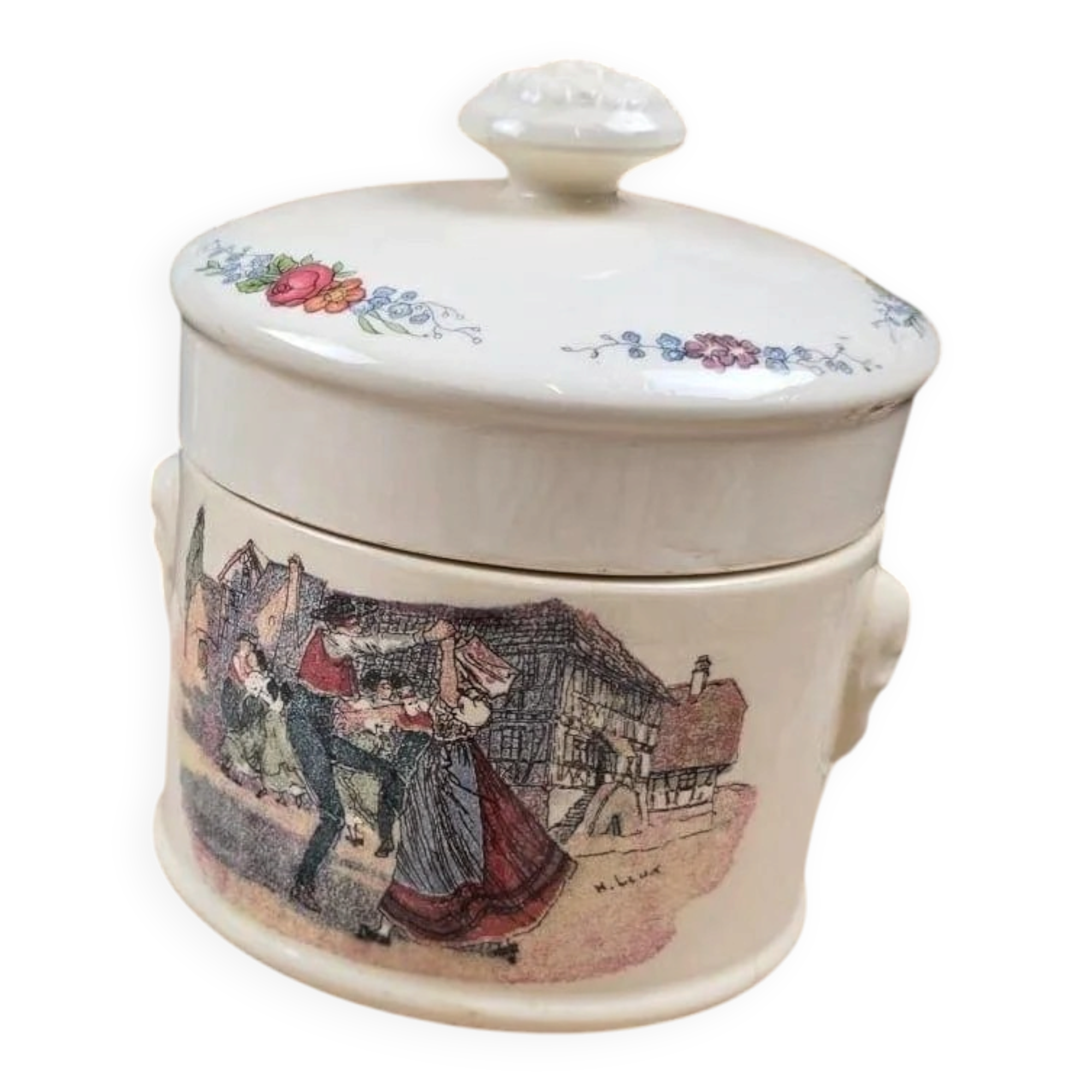 Antique storage jar Sarreguemines Obernai Henri Loux