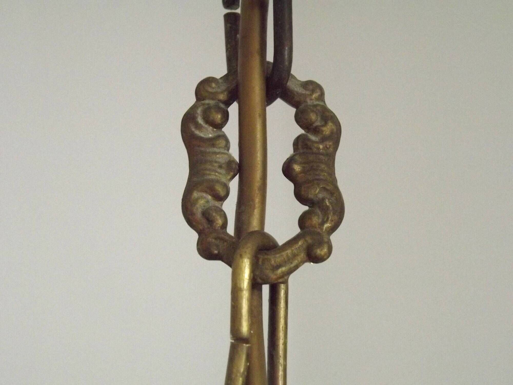 French Vintage Art Nouveau Bronze 5 Light Traditional Style Chandelier 5483