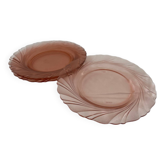 Lot de 4 assiettes roses