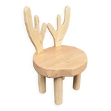 Children's chair in deer wood - Reindeer stool