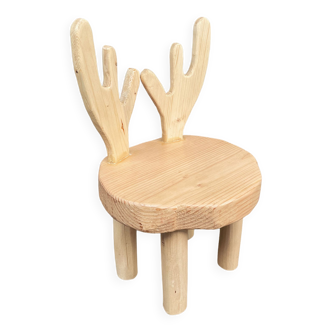 Chaise enfant en bois cerf - Tabouret renne