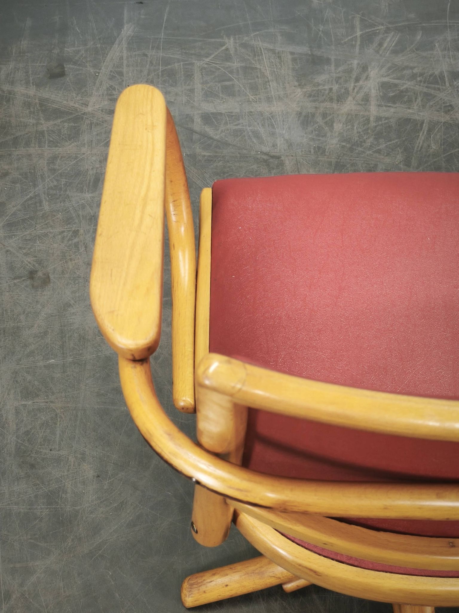Ligna Adjustable Swivel Office Chair, Czechoslovakia, 1950s