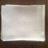 6 old damask linen napkins.