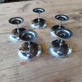 5 antique stainless steel ice cream cups