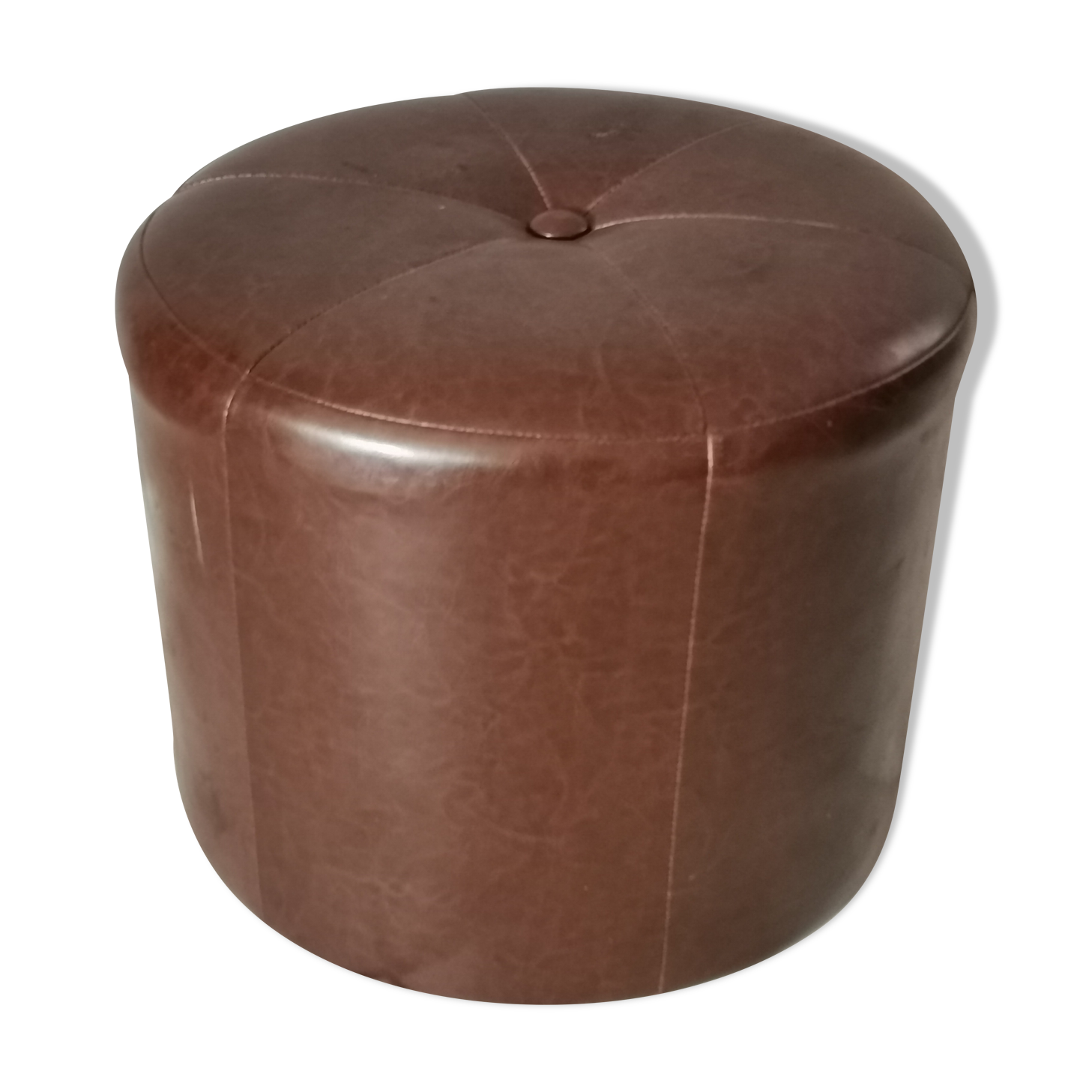 Pouf foot rest vintage leather