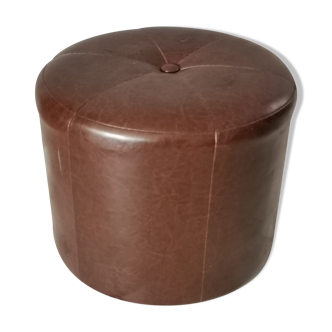 Pouf foot rest vintage leather