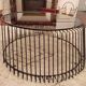 Metal and glass coffee table