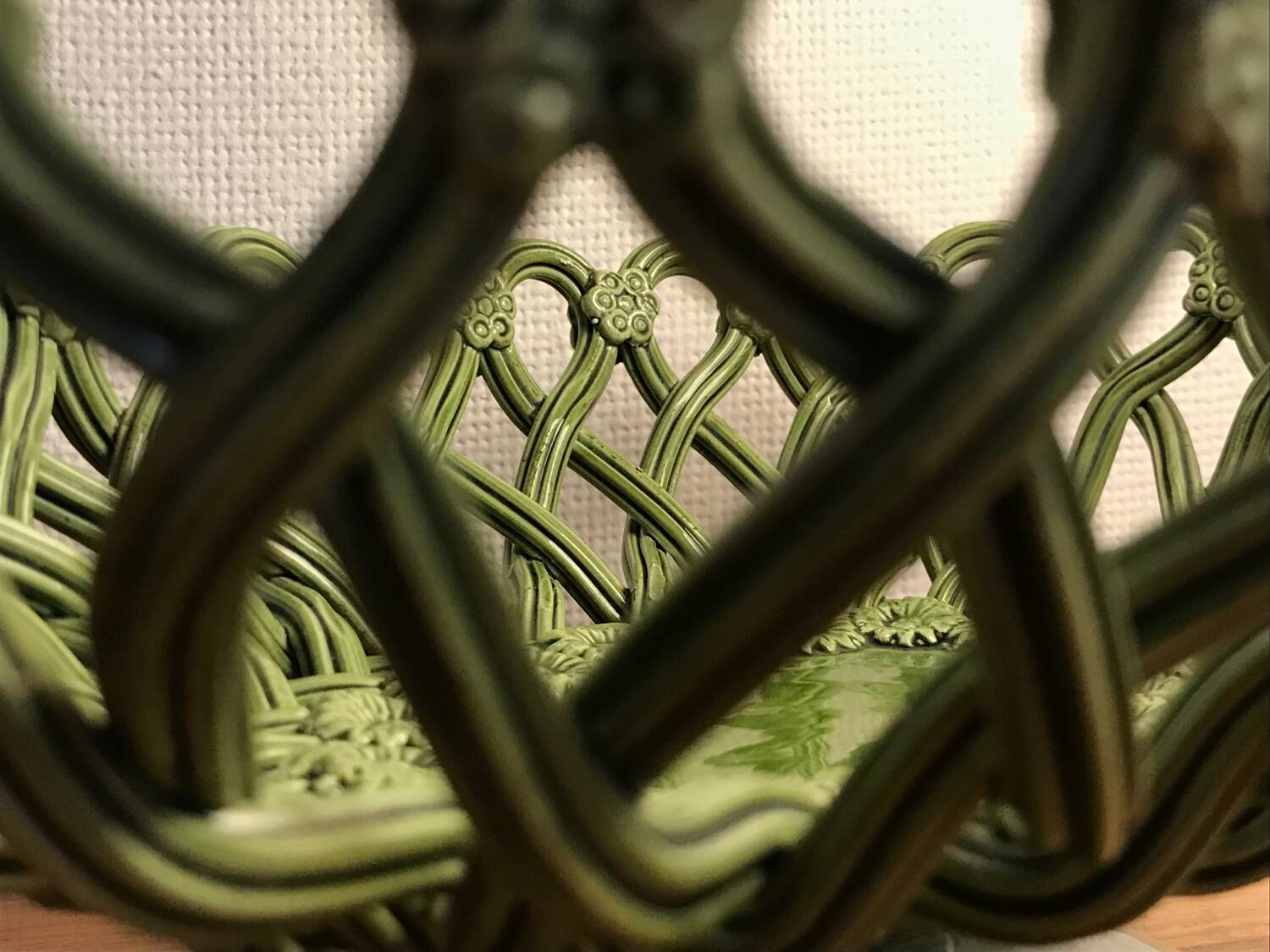 Homemade ceramic woven basket Pichon Uzès 1960 vintage