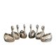 Set of 6 silver-plated swan candle holders