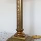 Bronze and brass table lamp, floral decoration with vine leaves