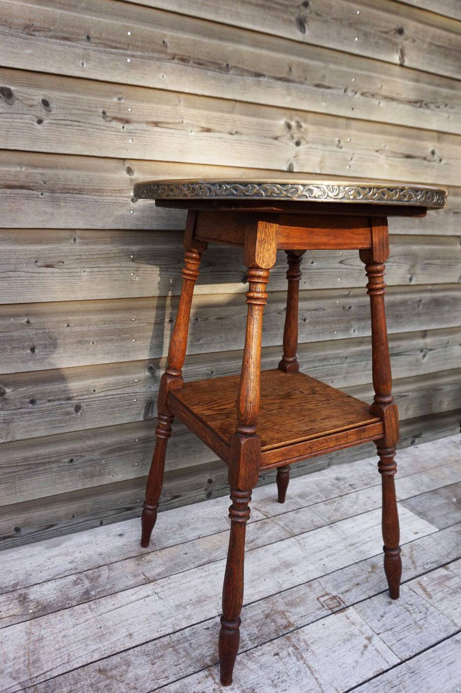 Oriental Copper topped Side Table, 1930s