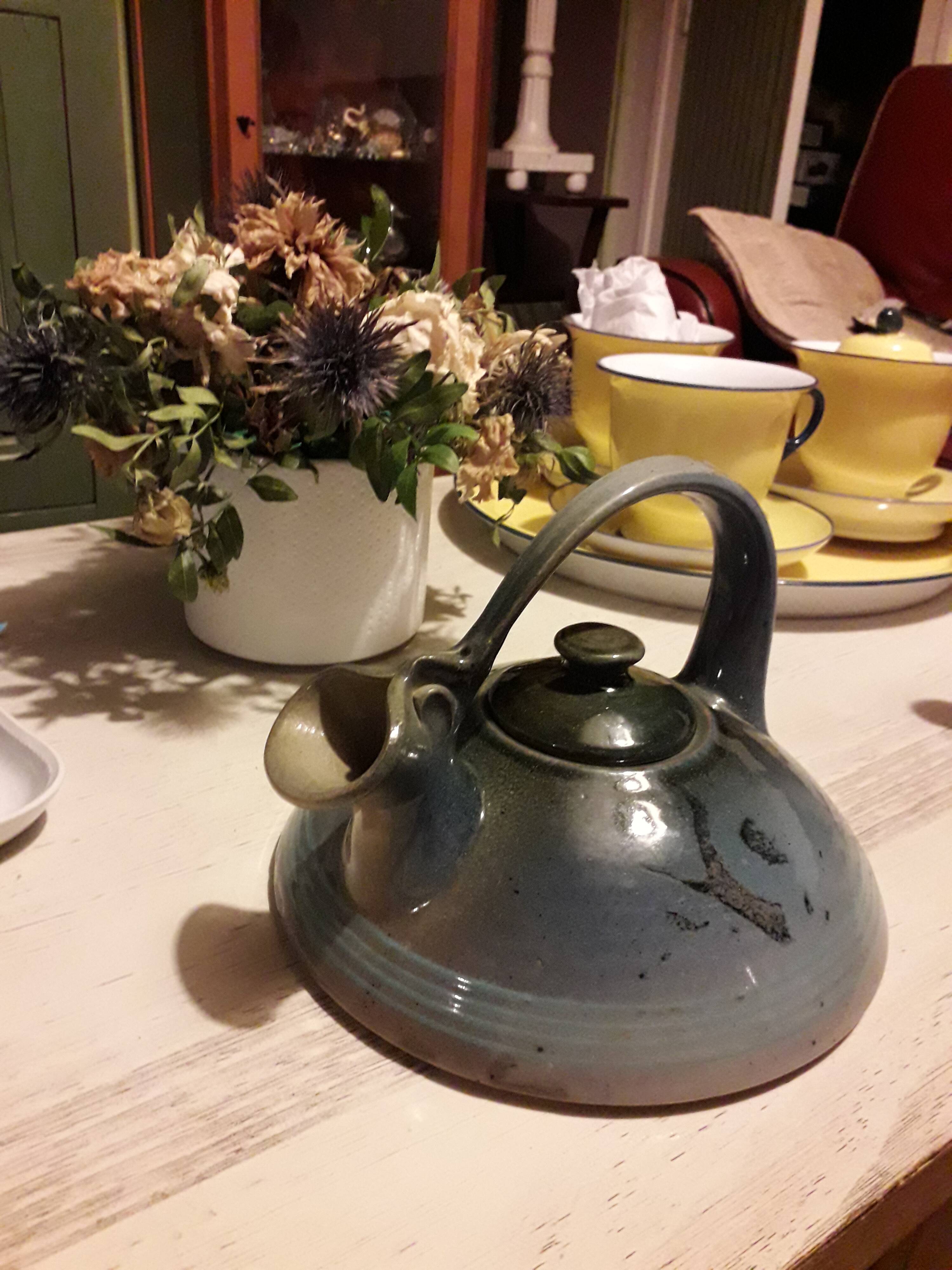 Ceramic teapot signed by the potter jean-luc pirot.