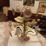 Metal chandelier with flowers decor 1990 - 2000