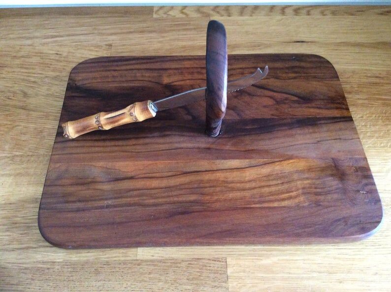 Cheese platter and his knife cutting board kitchen utensils
