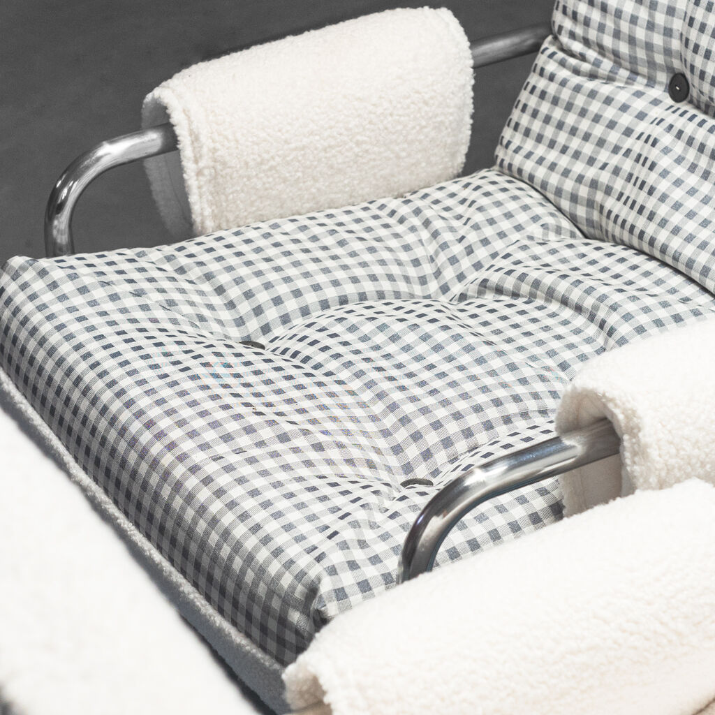 Pair of tubular armchairs double face '70