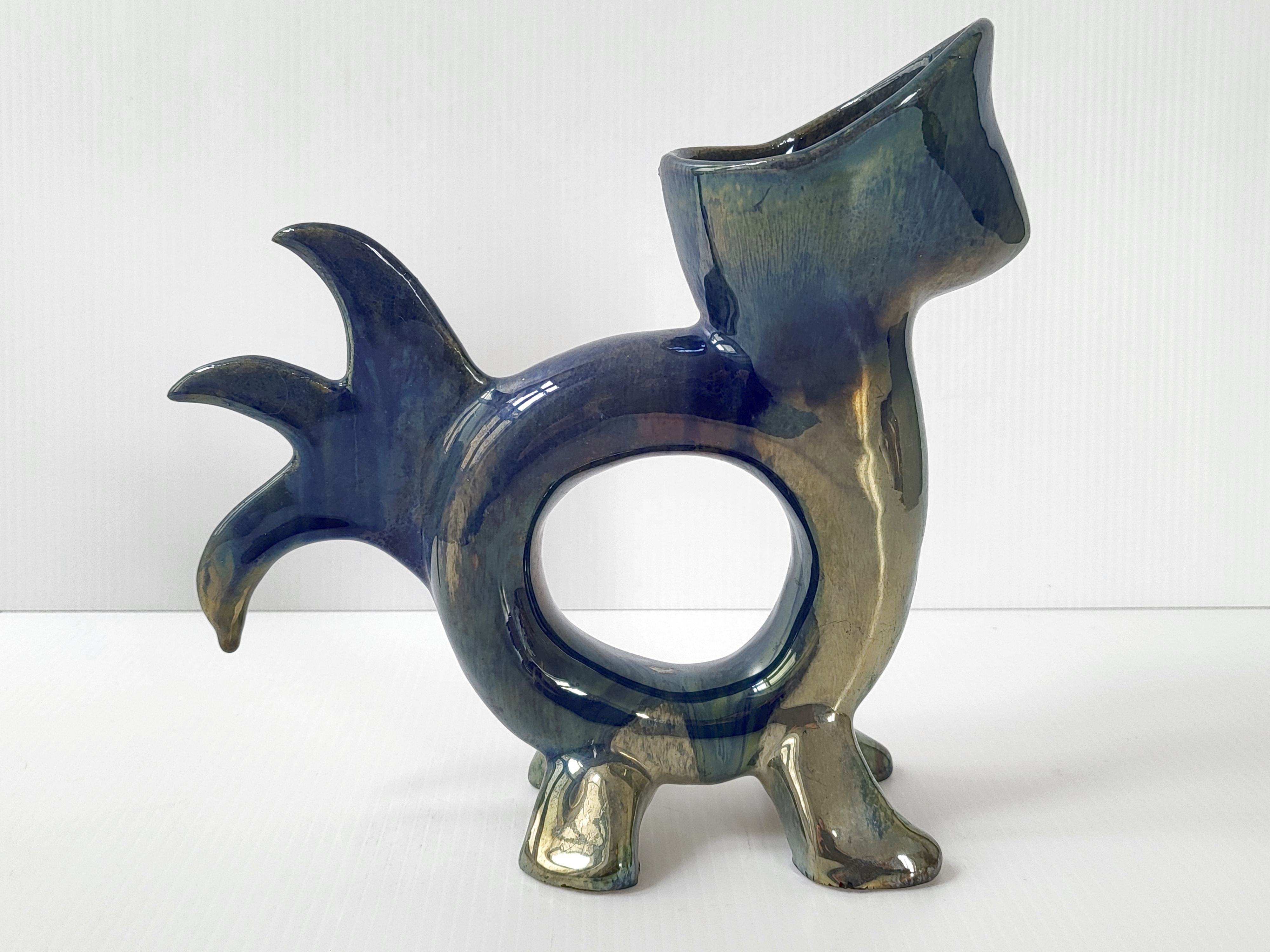 Pair of vintage zoomorphic vases