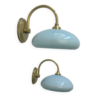 Pair of old vintage opaline sconces