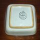Old square dish square cut in polychrome glazed ceramic Nabeul Tunisian with bird decoration