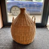 Old rattan demijohn
