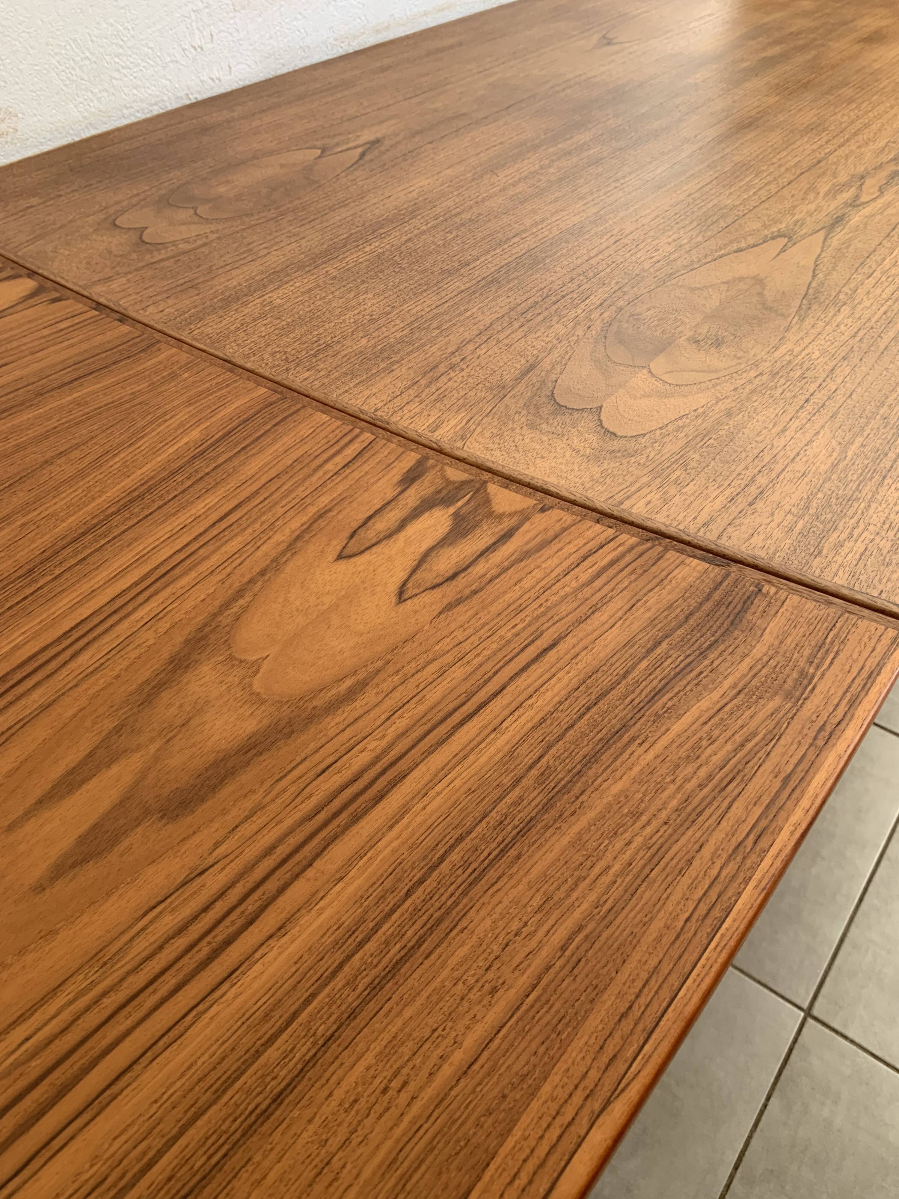 Vintage Danish dining table from the 60s extendable teak