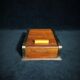 Art deco cigar box with sliding lid and brass finishes