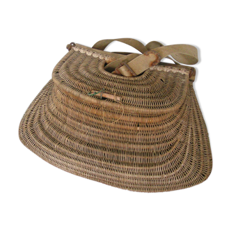 Wicker fishing basket